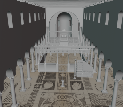 L’interno della basilica di Montecassino al tempo dell’abate Desiderio